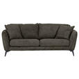 BIGSOFA Chenille Dunkelgrau  - Dunkelgrau/Schwarz, KONVENTIONELL, Textil/Metall (215/70/98cm) - Carryhome