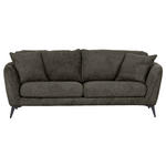 BIGSOFA Chenille Dunkelgrau  - Dunkelgrau/Schwarz, KONVENTIONELL, Textil/Metall (215/70/98cm) - Carryhome