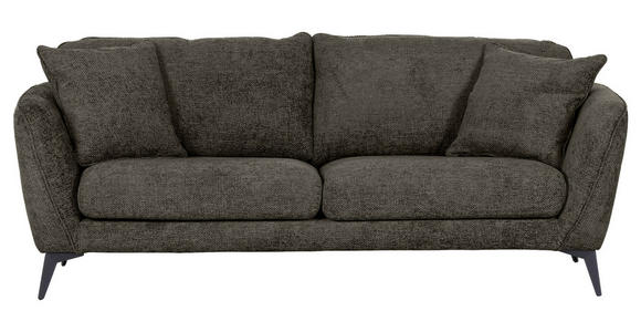 BIGSOFA Chenille Dunkelgrau  - Dunkelgrau/Schwarz, KONVENTIONELL, Textil/Metall (215/70/98cm) - Carryhome