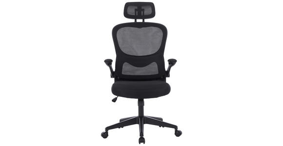 DREHSTUHL Netzbespannung Schwarz  - Schwarz, KONVENTIONELL, Kunststoff/Textil (63,5/116-126/66cm) - Carryhome