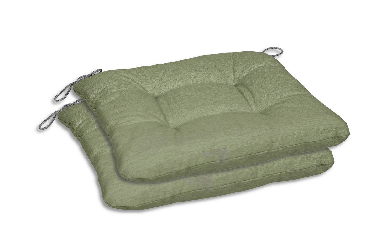 GARTENSITZKISSEN 2er-Set in Hellgrün Uni  - Hellgrün, Basics, Textil (38/5/38cm)
