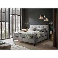BOXBETT 180/200 cm  in Grau  - gris, Modern, textile/matière synthétique (180/200cm) - MID.YOU
