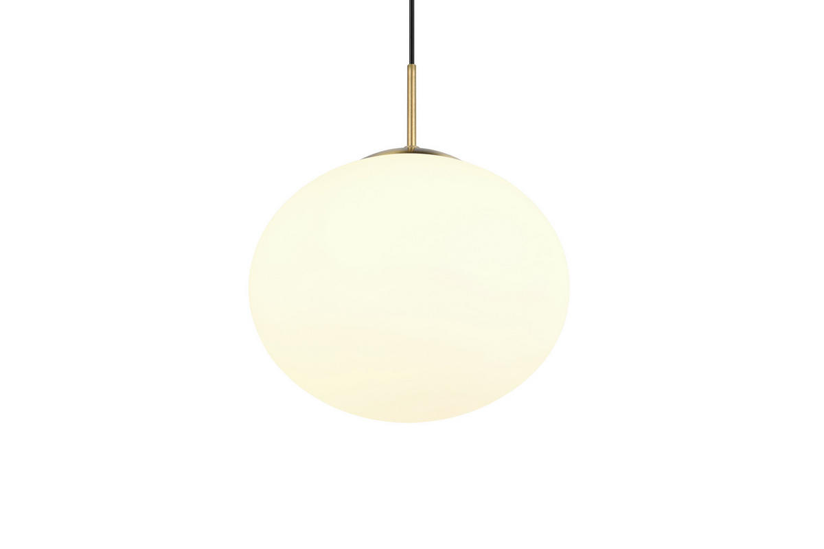 HÄNGLAMPA 30/150 cm  - vit/mässingsfärgad, Basics, metall/glas (30/150cm) - Trio Leuchten