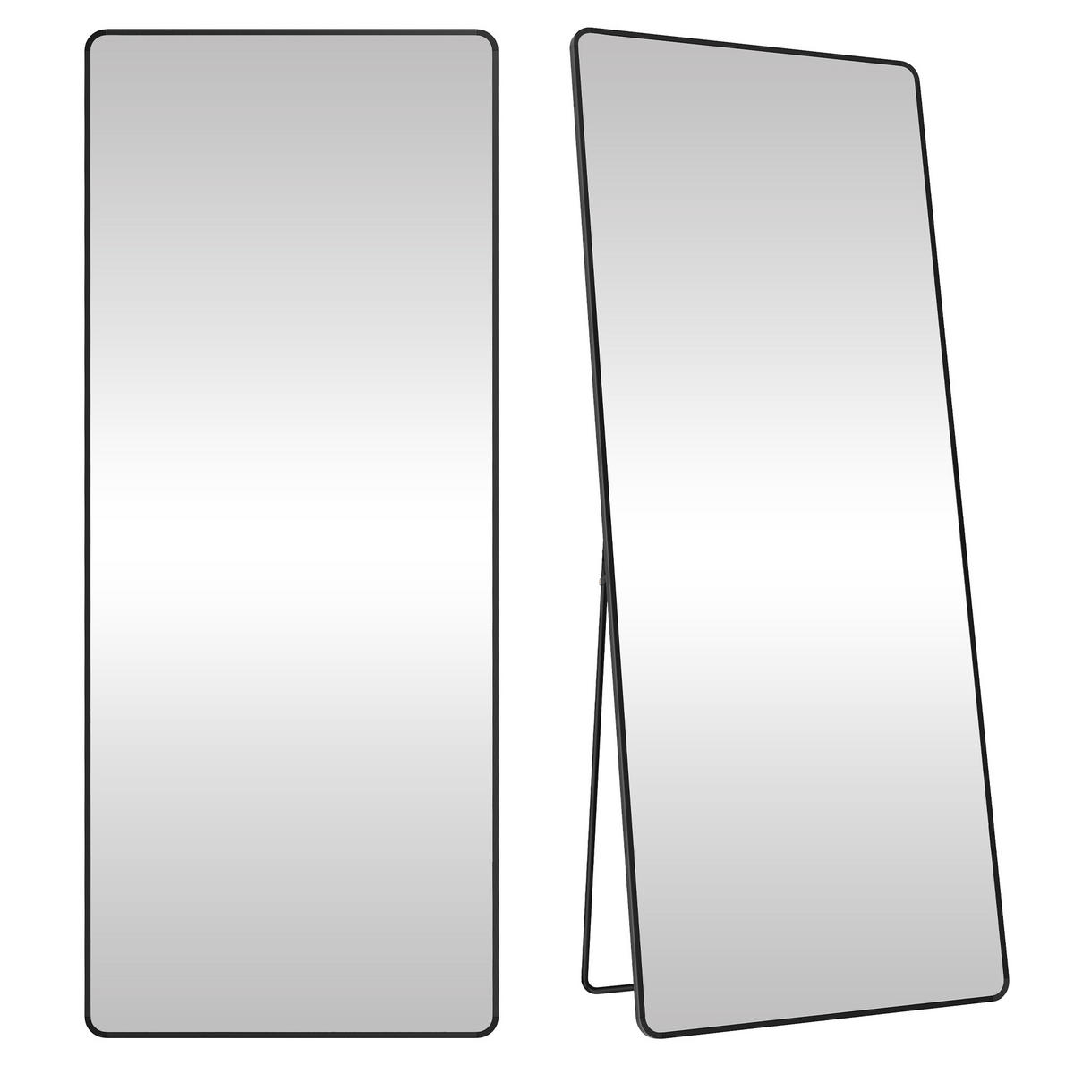 STANDSPIEGEL 60/165/33 cm  - Schwarz, Trend, Glas/Metall (60/165/33cm) - Boxxx