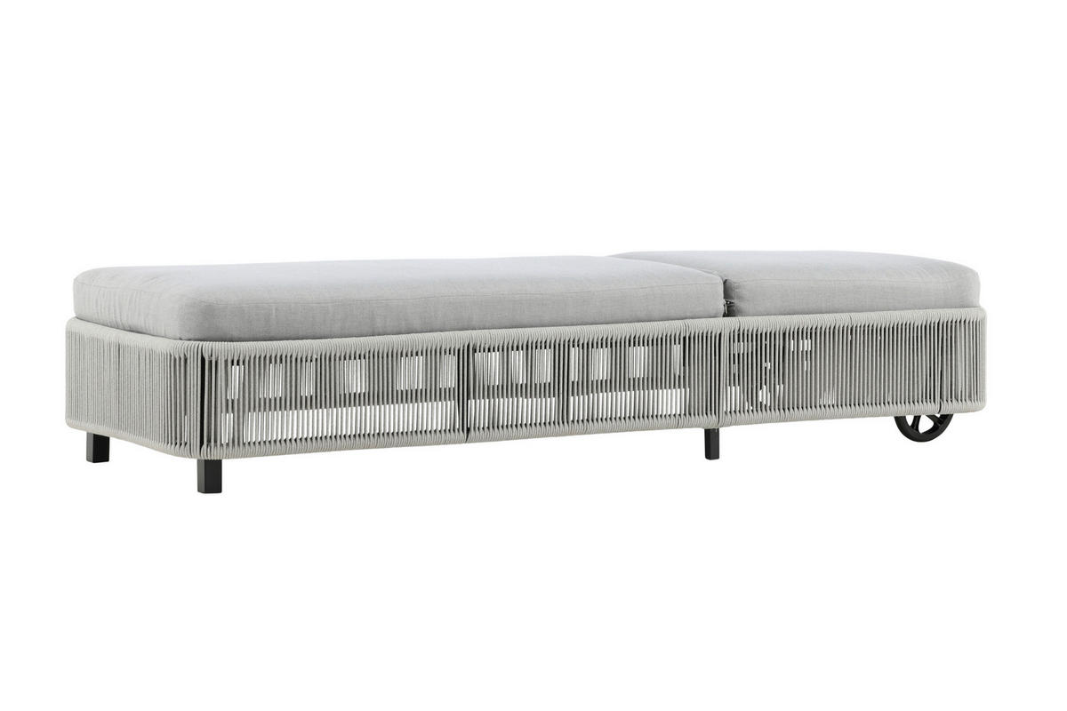SONNENLIEGE 75/32/205 cm  - Schwarz/Grau, KONVENTIONELL, Textil/Metall (75/32/205cm) - Gardenson