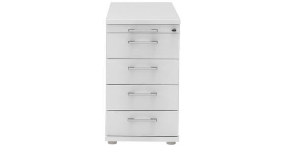 ANSTELLCONTAINER Weiß, Alufarben - Alufarben/Weiß, KONVENTIONELL, Holzwerkstoff/Metall (43/72-80/80cm) - Moderano