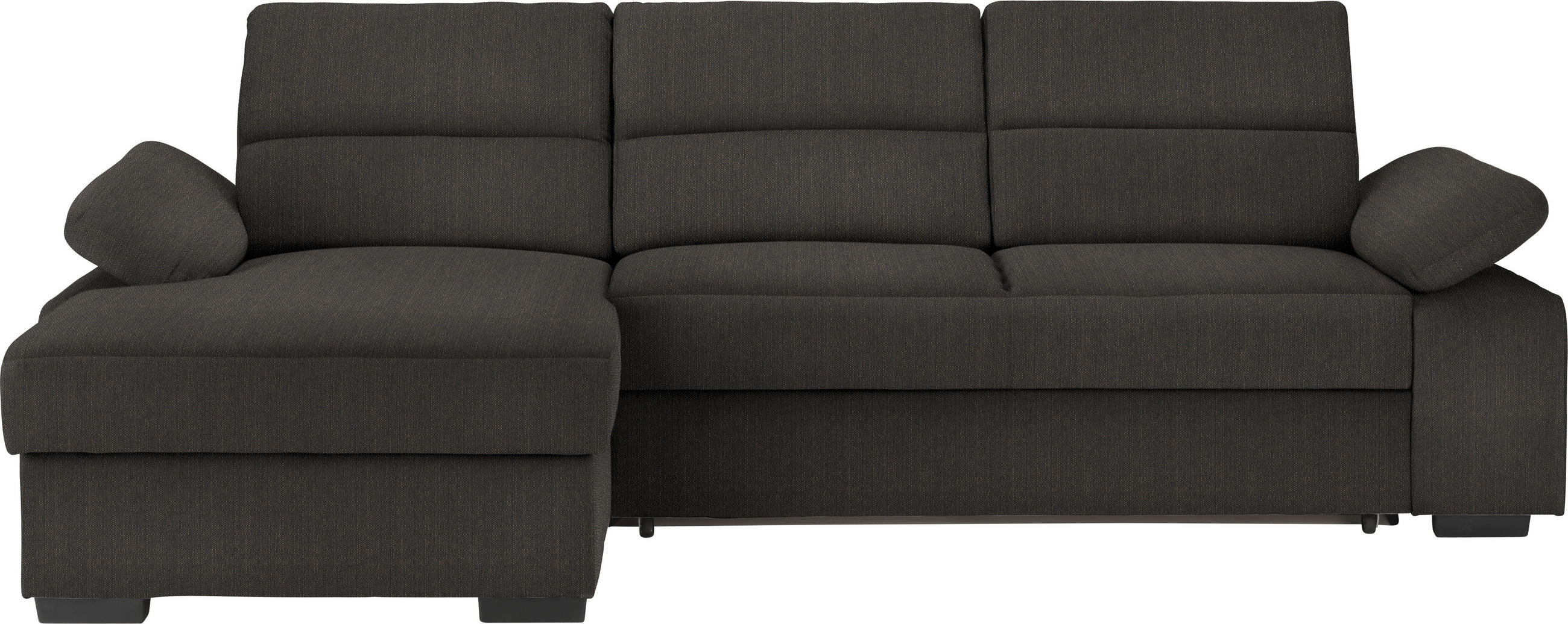 ECKSOFA Dunkelbraun Webstoff  - Dunkelbraun, KONVENTIONELL, Kunststoff/Textil (166/258cm) - Cantus