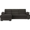 ECKSOFA Dunkelbraun Webstoff  - Dunkelbraun, KONVENTIONELL, Kunststoff/Textil (166/258cm) - Cantus