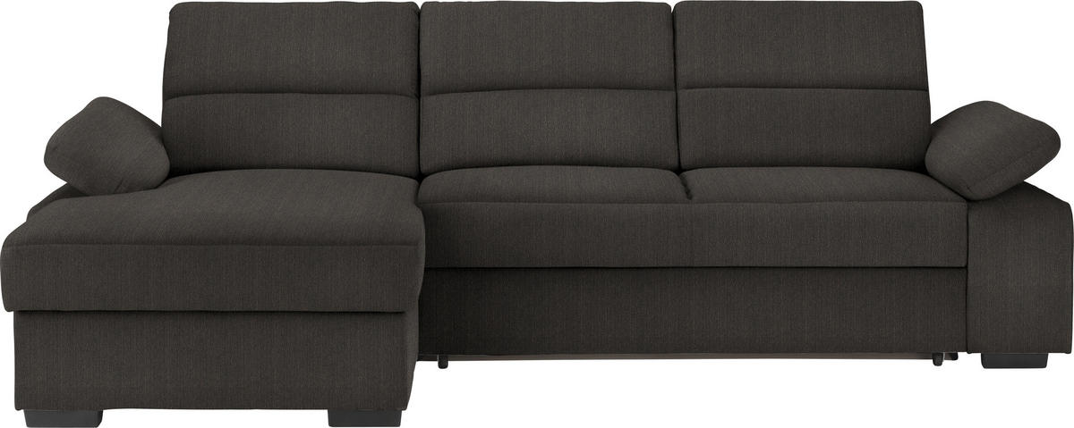 ECKSOFA in Webstoff Dunkelbraun  - Dunkelbraun, Konventionell, Kunststoff/Textil (166/258cm) - Cantus