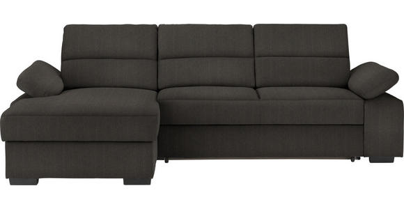 ECKSOFA Dunkelbraun Webstoff  - Dunkelbraun, KONVENTIONELL, Kunststoff/Textil (166/258cm) - Cantus