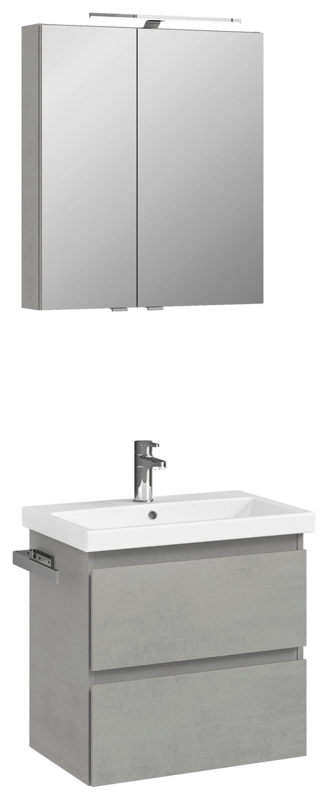 BADEZIMMER  in 60 cm  - Hellgrau/Weiß, KONVENTIONELL, Keramik/Holzwerkstoff (60cm) - Sadena