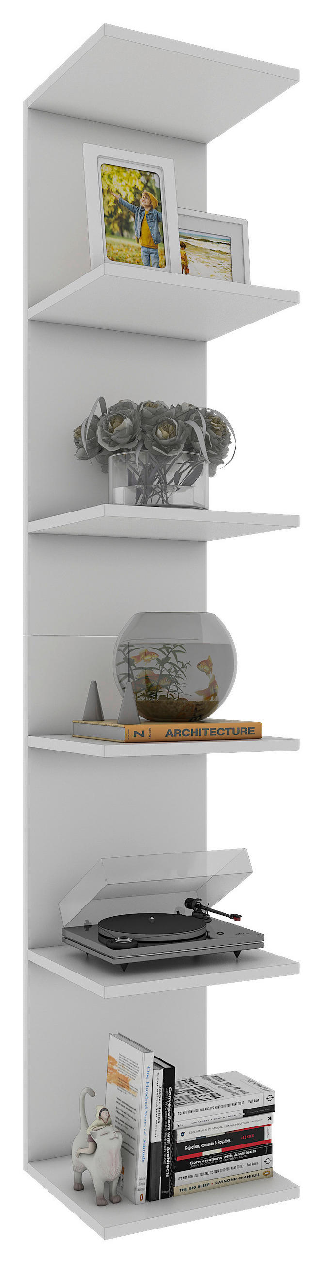 WANDREGAL Weiß  - Weiß, MODERN, Holzwerkstoff (35/180/30cm) - MID.YOU