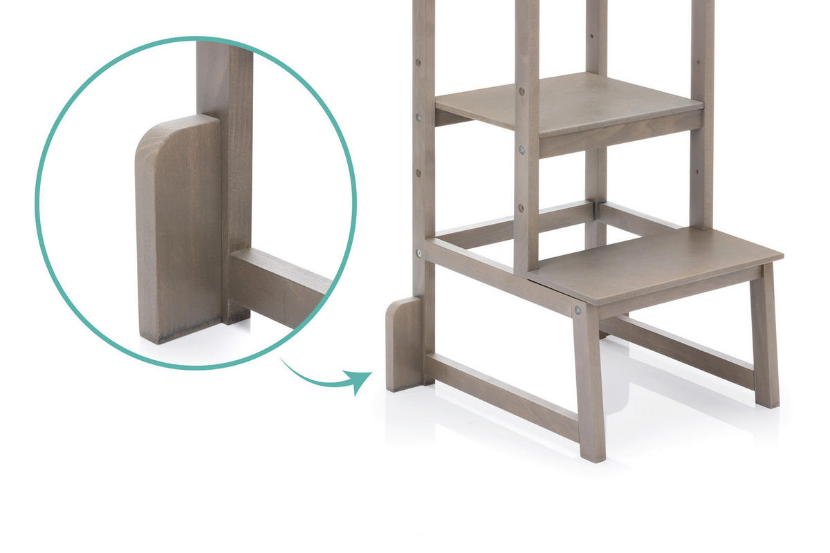 LERNTURM Vista  - Grau, Basics, Holz (90/40/46cm) - Fillikid