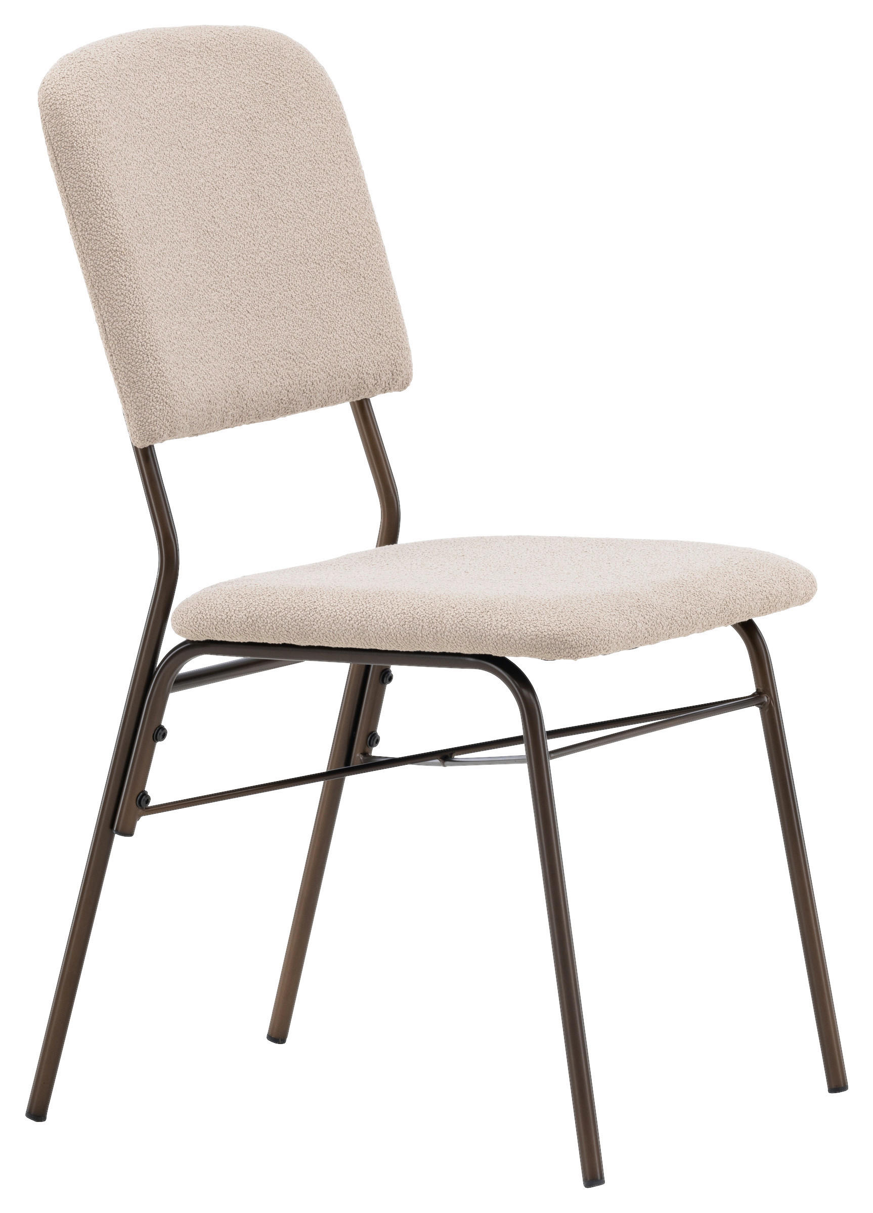 STOLSET 2 styck stål textilväv  - beige/brun, Design, metall/textil (48.5/94/56cm) - Livetastic