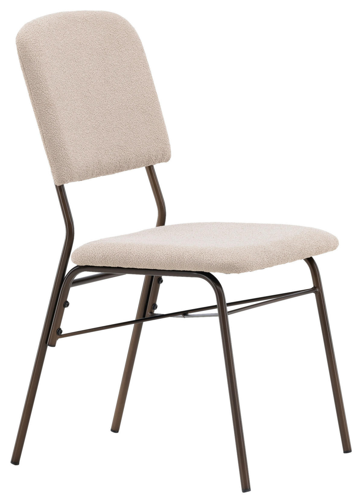 STOLSET 2 styck stål textilväv  - beige/brun, Design, metall/textil (48.5/94/56cm) - Livetastic