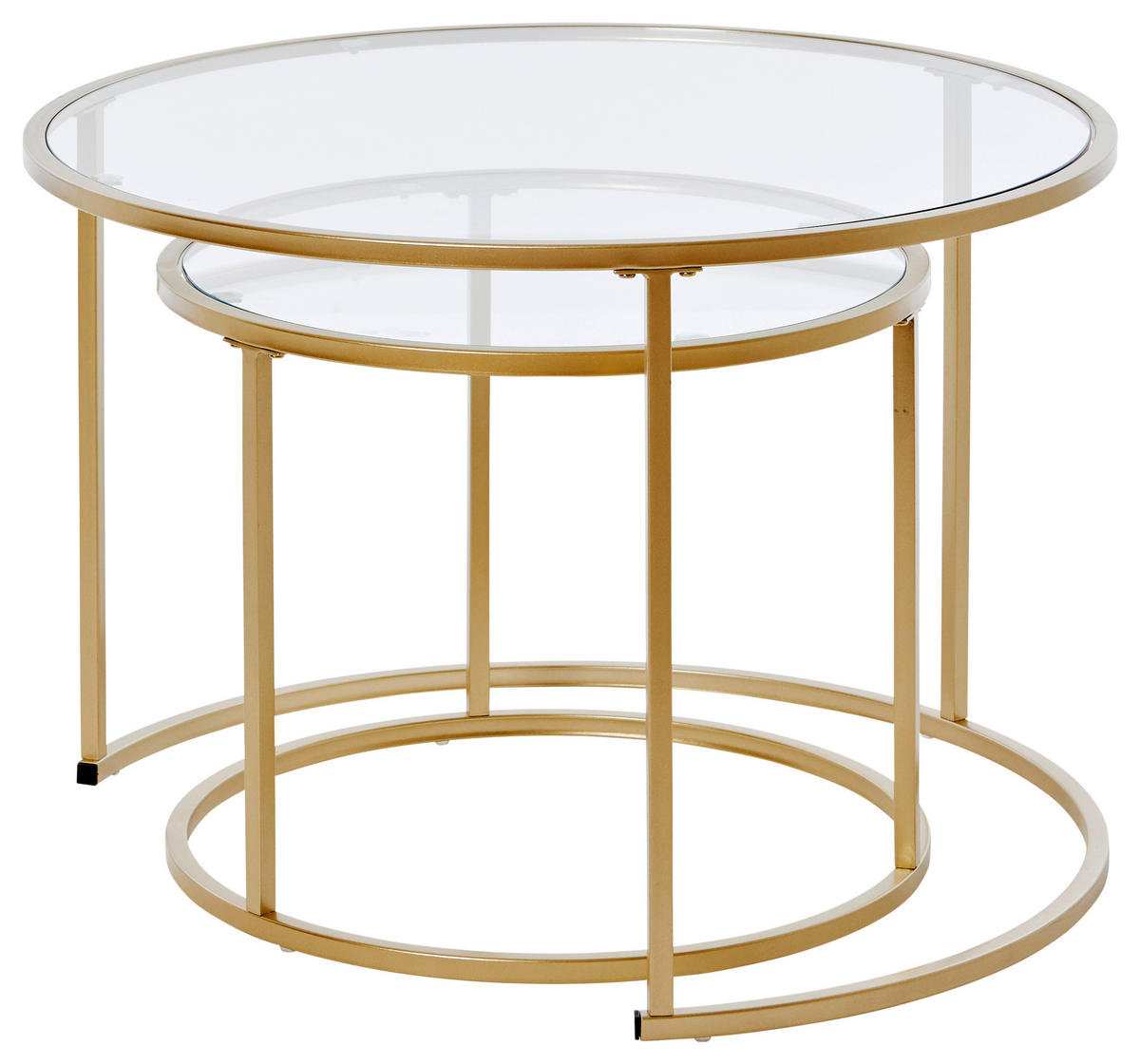 SATZTISCH in Metall, Holzwerkstoff 73,4/73,4/50 cm  - Goldfarben/Weiß, KONVENTIONELL, Holzwerkstoff/Metall (73,4/73,4/50cm) - Livetastic