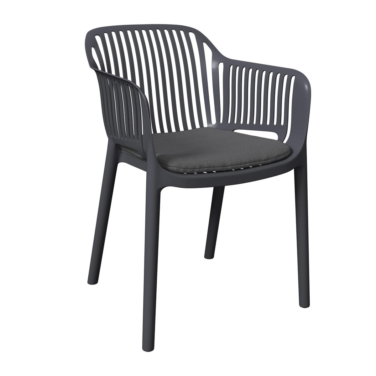 STAPELSESSEL in Kunststoff, Textil Anthrazit  - Anthrazit, Basics, Kunststoff/Textil (55/80/60cm) - Ambia Garden