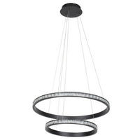 LED-HÄNGELEUCHTE Elora 62/150 cm   - Schwarz, Design, Glas/Metall (62/150cm) - Novel