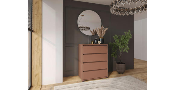 KOMMODE in 80,1/102,8/48 cm - Anthrazit/Terracotta, Design, Holzwerkstoff/Kunststoff (80,1/102,8/48cm) - Carryhome