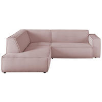 ECKSOFA in Cord Dunkelgrau  224/254 cm  - Dunkelgrau/Schwarz, KONVENTIONELL, Kunststoff/Textil (224/254cm) - Hom`in