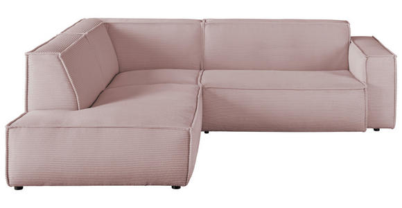 ECKSOFA in Cord Dunkelgrau  - Dunkelgrau/Schwarz, KONVENTIONELL, Kunststoff/Textil (224/254cm) - Hom`in