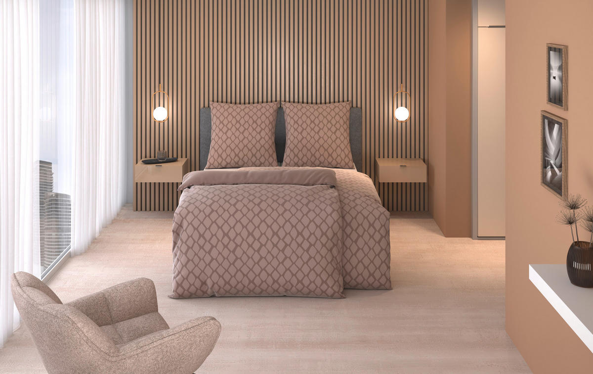 WENDEBETTWÄSCHE STRIPES DK Satin 135/200 cm  - Taupe, Design, Textil (135/200cm) - Dieter Knoll