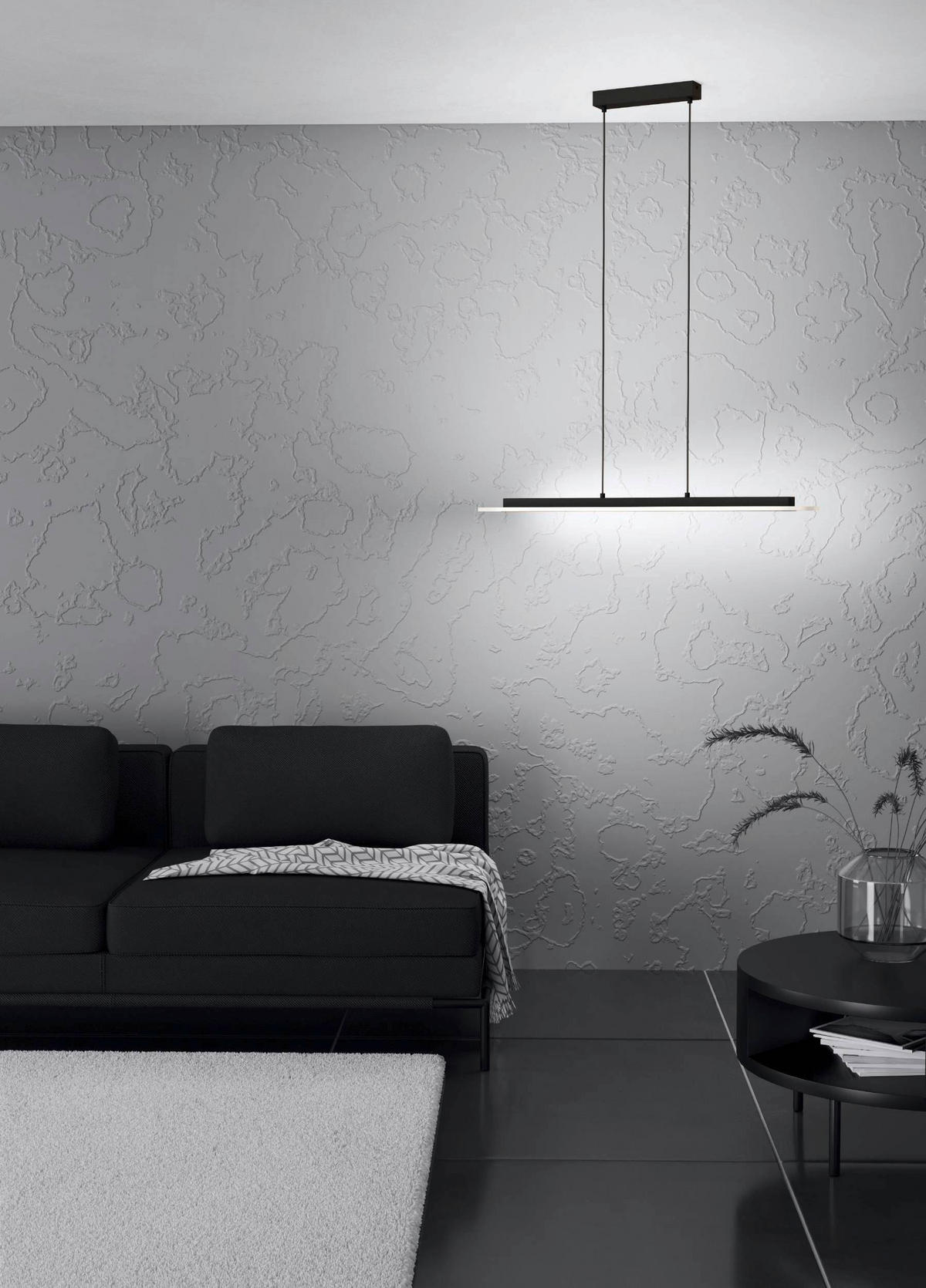 HÄNGELEUCHTE 90/16/150 cm  - Schwarz, Design, Kunststoff/Metall (90/16/150cm) - Eglo