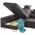 ECKSOFA in Flachgewebe Dunkelbraun  - Dunkelbraun, Design, Textil/Metall (188/260cm) - Hom`in