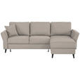 ECKSOFA  in Velours Sandfarben  - Sandfarben/Schwarz, KONVENTIONELL, Holz/Textil (244/159cm) - Carryhome