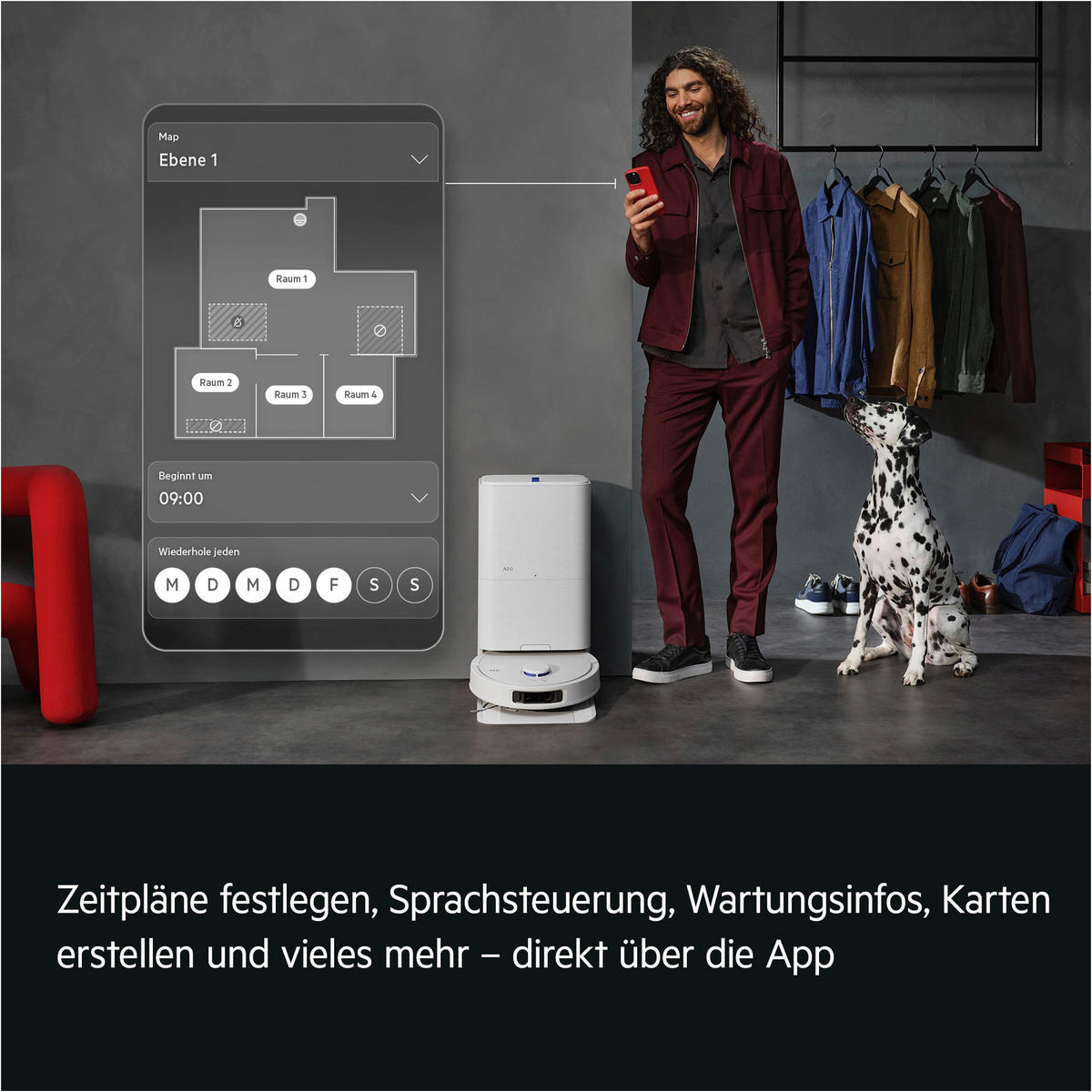 STAUBSAUGERROBOTER AR81UW3SW All-in-One-Station  - Weiß, Basics, Kunststoff (35/60/48cm) - AEG