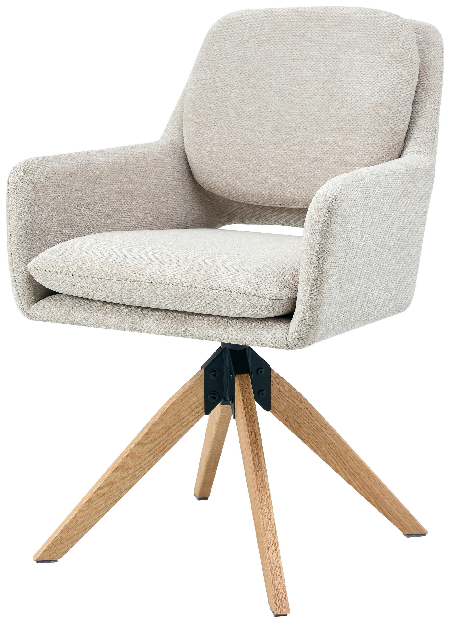 ARMLEHNSTUHL in Holz, Metall, Textil Beige  - Beige/Naturfarben, KONVENTIONELL, Holz/Textil (59/89/65cm) - Livetastic