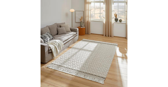 HANDWEBTEPPICH 130/190 cm Sylt Silberfarben, Beige  - Beige/Silberfarben, Natur, Textil (130/190cm) - Linea Natura