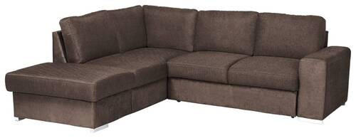 ECKSOFA in Mikrofaser Taupe  213/248 cm  - Taupe/Chromfarben, KONVENTIONELL, Textil/Metall (213/248cm) - MID.YOU