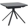 ESSTISCH in Metall, Keramik, Holzwerkstoff 90-130/90/76 cm  - Schwarz/Grau, Design, Keramik/Holzwerkstoff (90-130/90/76cm) - Novel