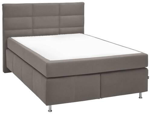 BOXSPRINGBETT 140/200 cm  in Schlammfarben  - Schlammfarben/Alufarben, Konventionell, Textil/Metall (140/200cm) - Dieter Knoll