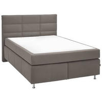 BOXSPRINGBETT 140/200 cm  in Schlammfarben  - Schlammfarben/Alufarben, Konventionell, Textil/Metall (140/200cm) - Dieter Knoll