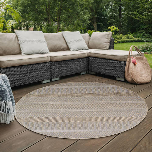 PREPROGA ZA ZUNANJO UPORABO Melissa 200/200 cm tkano bež - bež, Konvencionalno, tekstil (200/200cm)