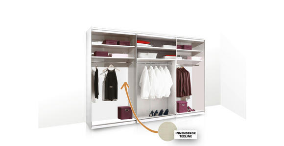 SCHWEBETÜRENSCHRANK 249/222/68 cm 3-türig Anthrazit  - Anthrazit/Hellgrau, Design, Glas/Holzwerkstoff (249/222/68cm) - Moderano