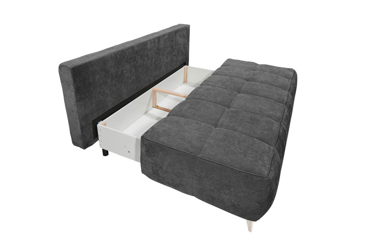 SCHLAFSOFA ELISA Webstoff Anthrazit  inkl. Bettkasten  - Kaschmir/Anthrazit, MODERN, Kunststoff/Textil (215/96/106cm) - MID.YOU