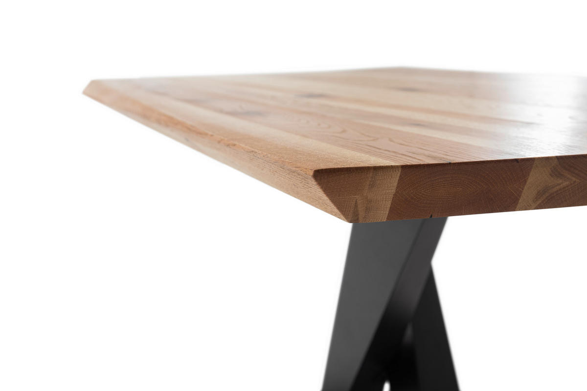 ESSTISCH in Holz 160/90/74 cm  - Eichefarben/Schwarz, KONVENTIONELL, Holz/Metall (160/90/74cm) - MID.YOU