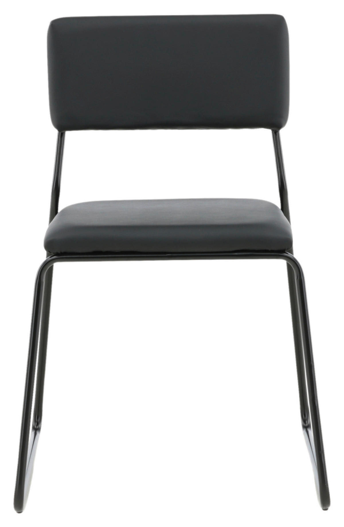 STOLSET 2 styck stål läderimitation (vegan)  - svart, Design, metall/textil (40/76/52cm) - Livetastic