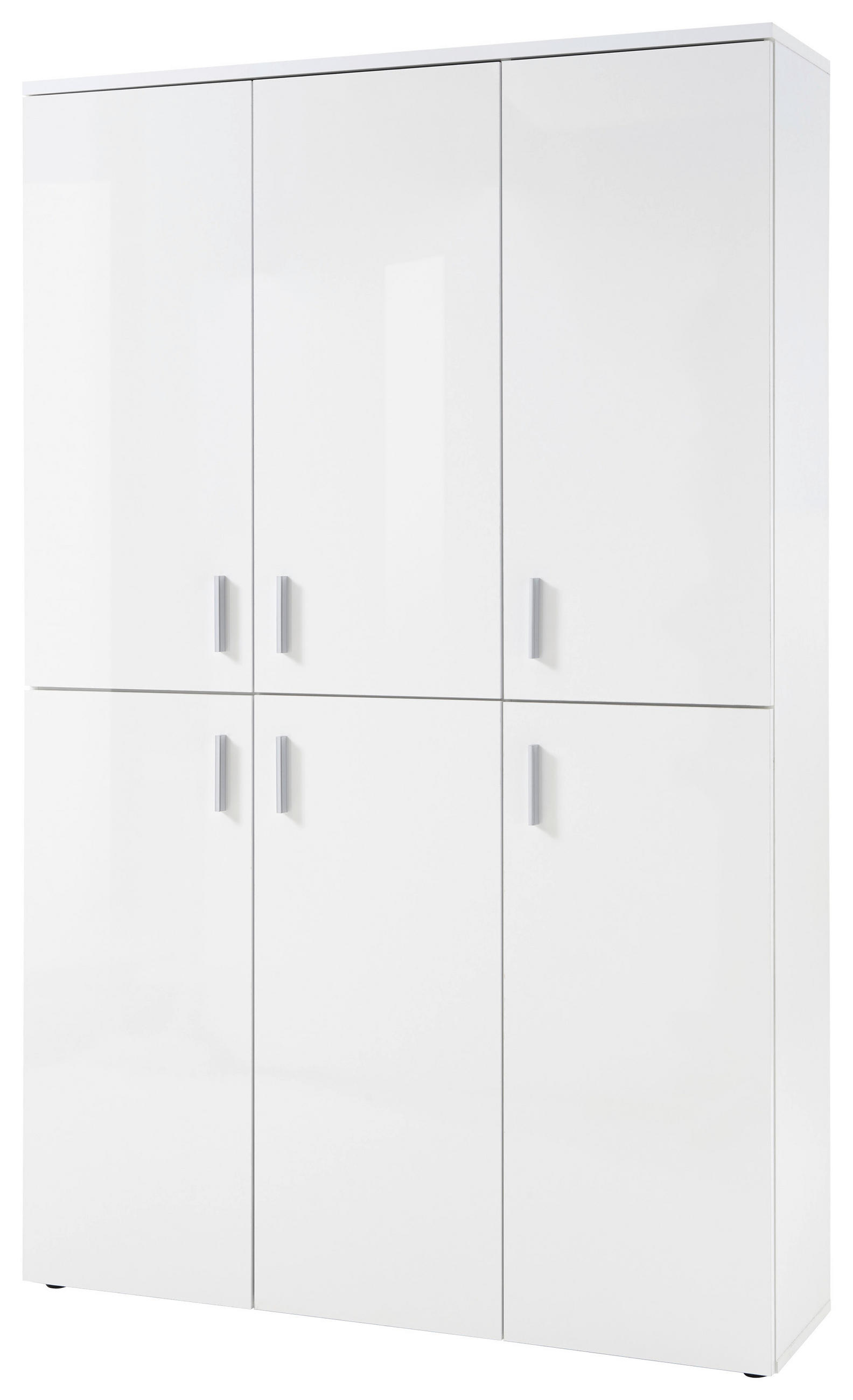 SCHUHSCHRANK Weiß - Silberfarben/Weiß, Design, Holzwerkstoff/Kunststoff (120/190/35cm) - MID.YOU