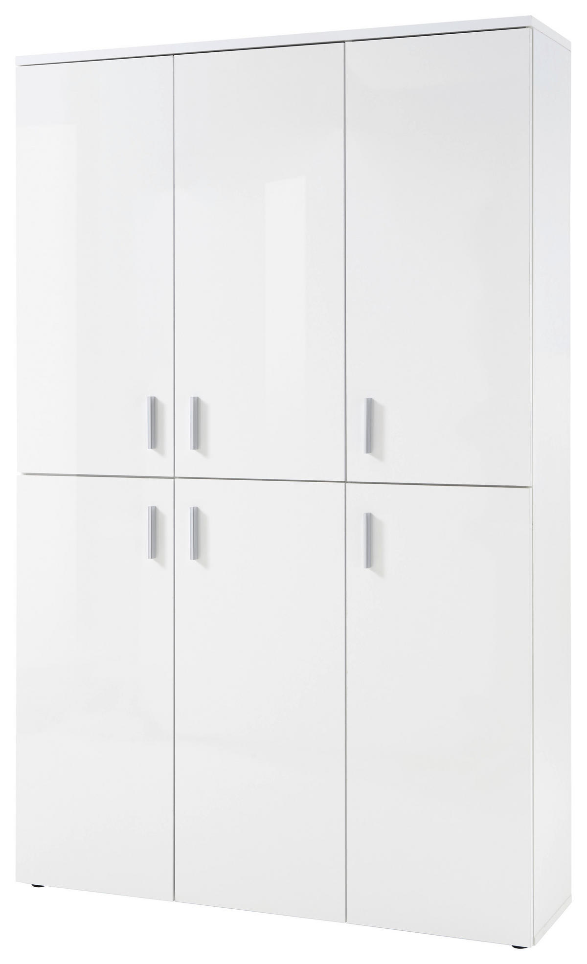 SCHUHSCHRANK  in 120/190/35 cm  - Silberfarben/Weiß, Design, Holzwerkstoff/Kunststoff (120/190/35cm) - MID.YOU