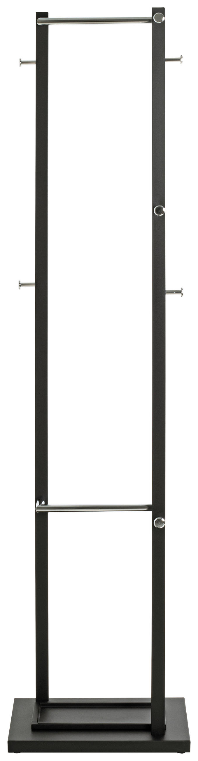 GARDEROBENSTÄNDER in Schwarz, Chromfarben 40/175/30 cm   - Chromfarben/Schwarz, Design, Metall (40/175/30cm)