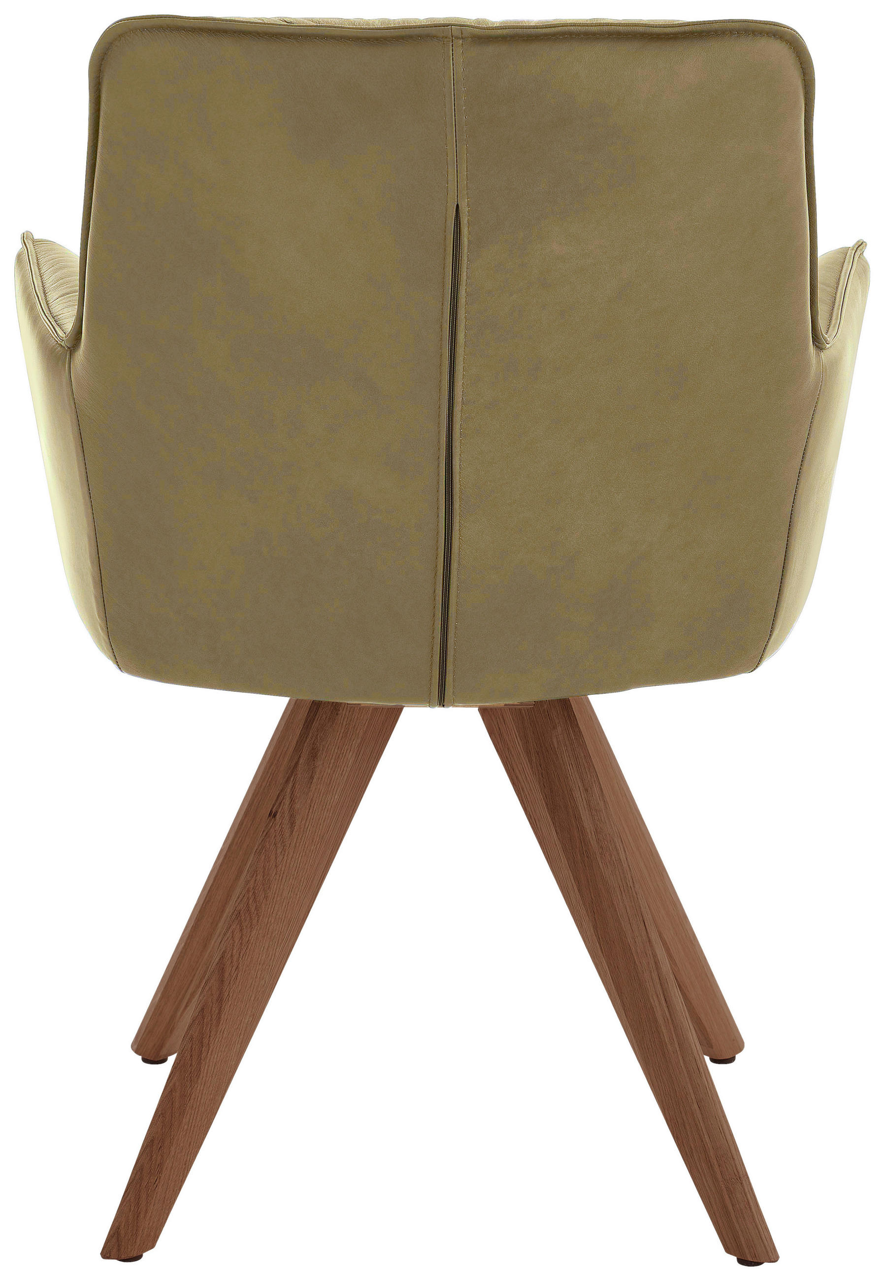 ARMLEHNSTUHL  in Echtleder pigmentiert  - Nussbaumfarben/Olivgrün, Design, Leder/Holz (59/89/63cm) - Dieter Knoll