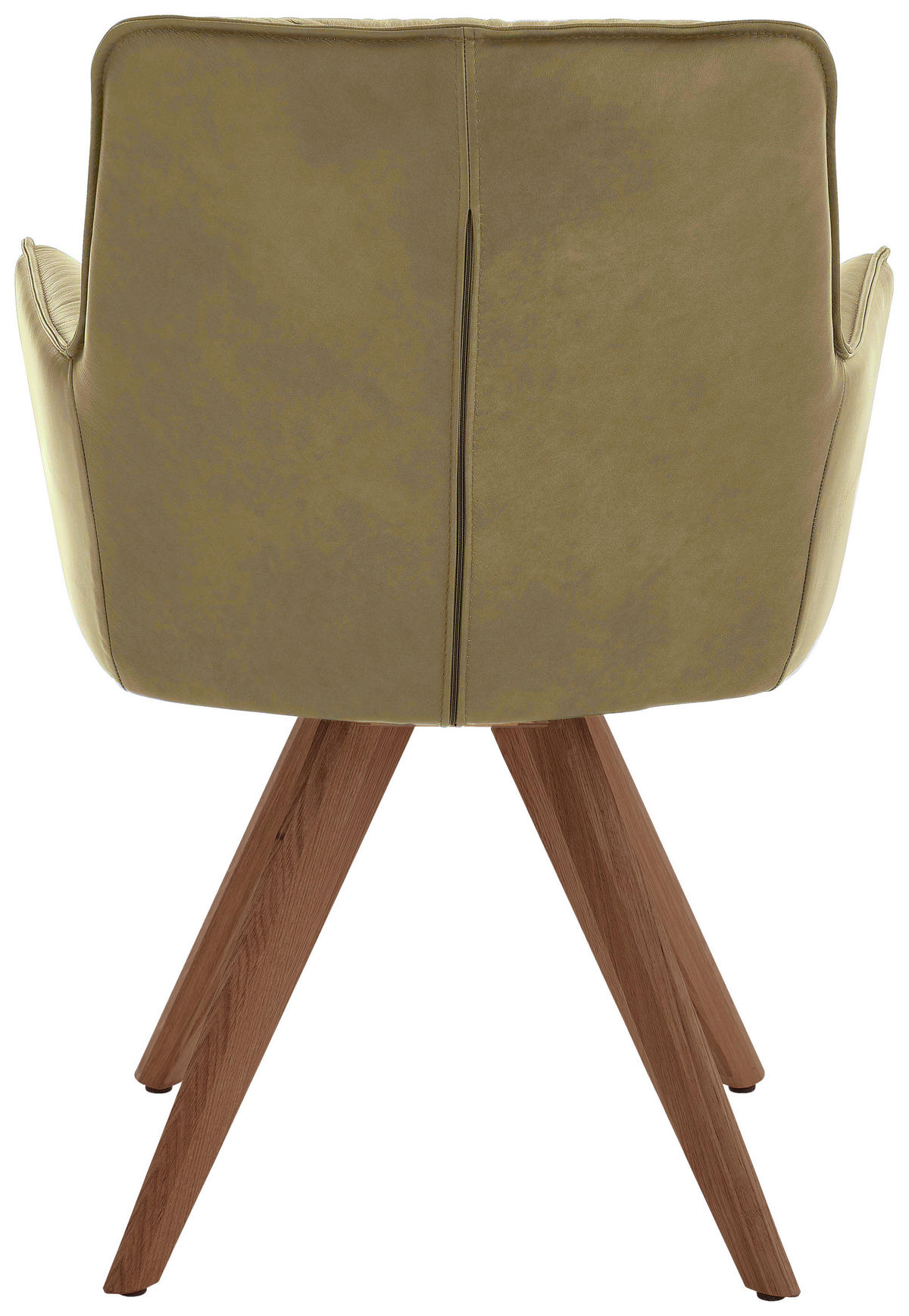 ARMLEHNSTUHL in Holz, Leder Olivgrün  - Nussbaumfarben/Olivgrün, Design, Leder/Holz (59/89/63cm) - Dieter Knoll