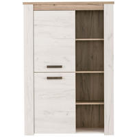 KOMÓD 99,5/146,5/36,5 cm  - tölgyfa színű/ezüsttölgy színű, Basics, faalapú anyag (99,5/146,5/36,5cm) - Ti'me