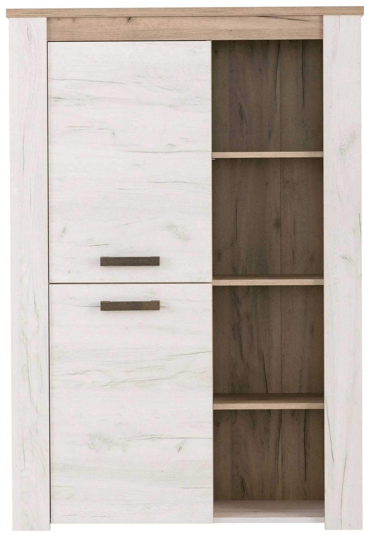 KOMÓD 99,5/146,5/36,5 cm  - tölgyfa színű/ezüsttölgy színű, Basics, faalapú anyag (99,5/146,5/36,5cm) - Ti'me