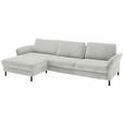 ECKSOFA  in Chenille, Flachgewebe Beige  175/316 cm  - Beige/Schwarz, Design, Textil/Metall (175/316cm) - Dieter Knoll