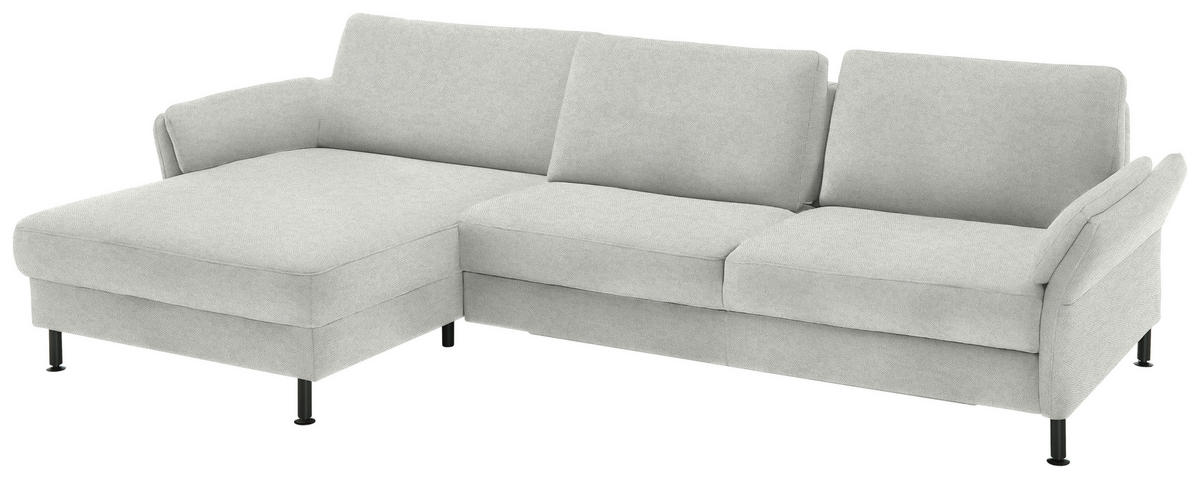 ECKSOFA Chenille, Flachgewebe Beige  - Beige/Schwarz, Design, Textil/Metall (175/316cm) - Dieter Knoll